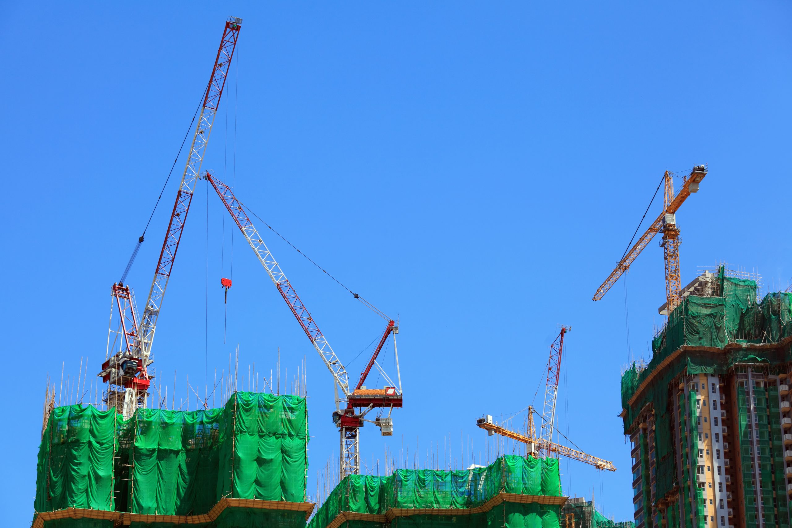 Construction service being done on a building complex